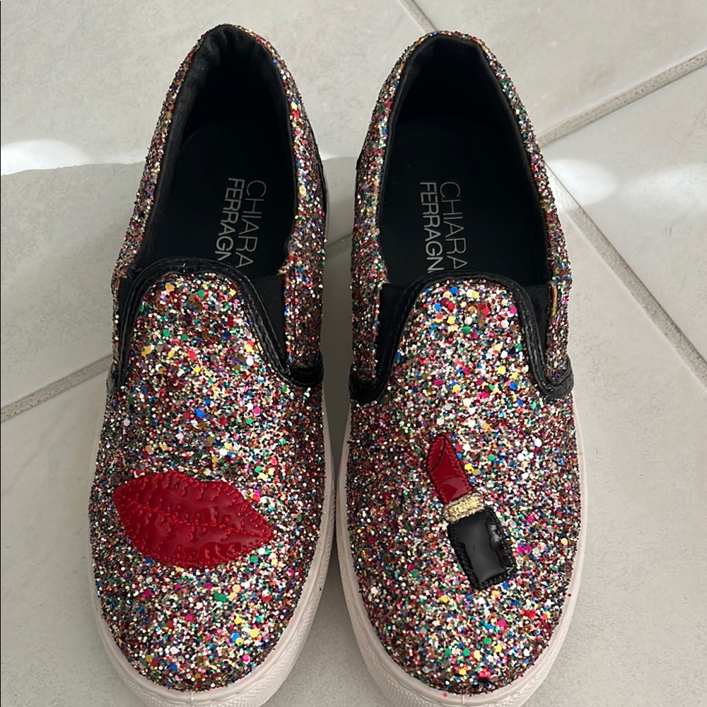 NWOT Chiara Ferragni Glitter Sneakers